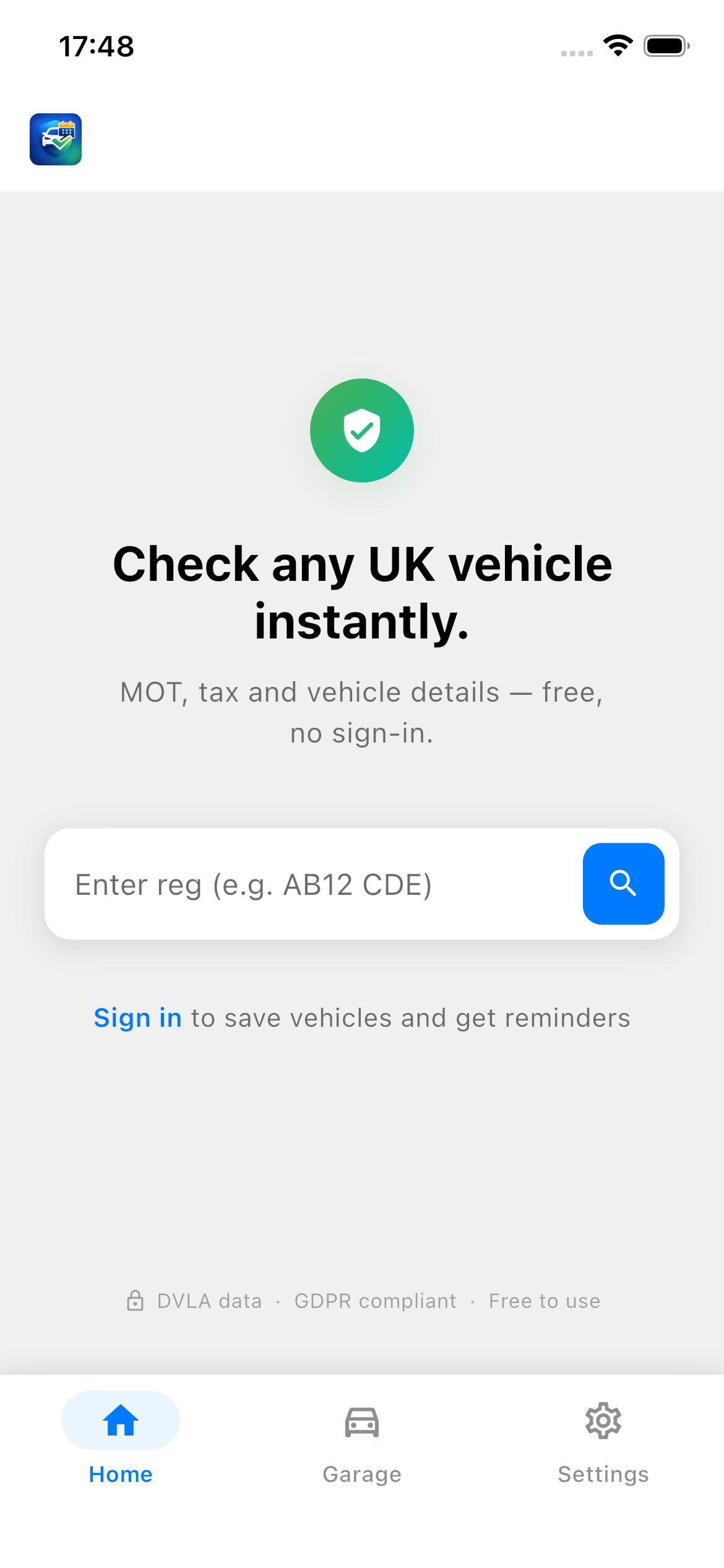 AutoMate AI home screen